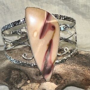 Mookaite Modern Handcrafted 925 statement Cuff